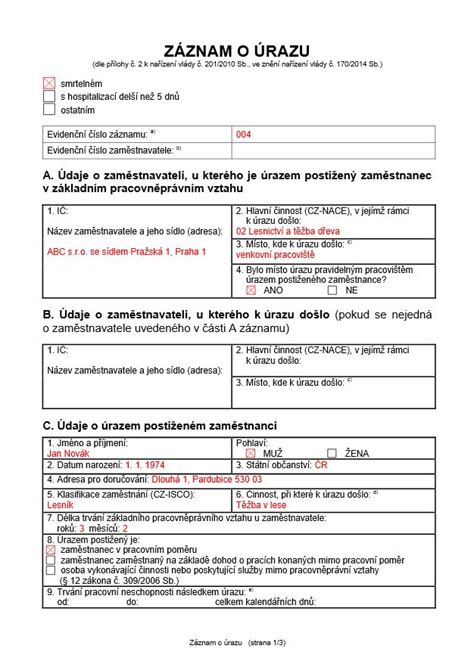 neuznání pracovního úrazu vzor|Odškodňování pracovních úrazů dle NOZ 